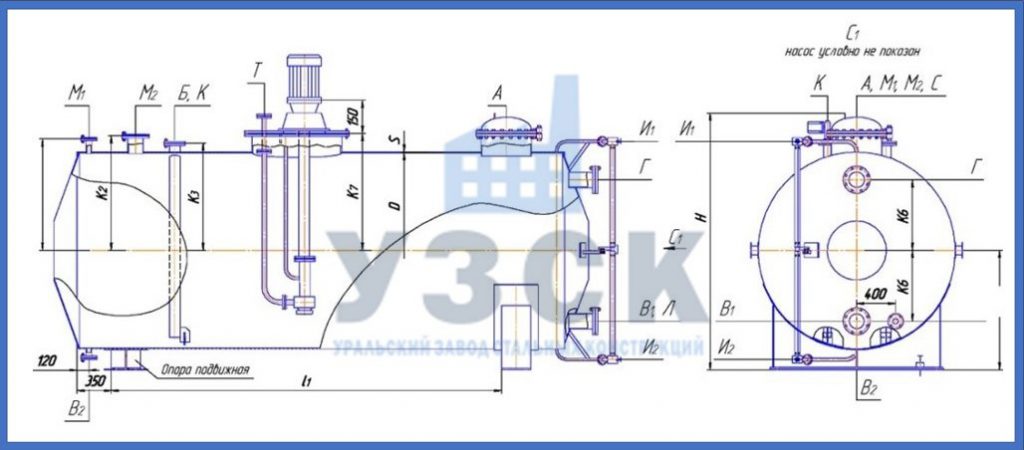 Чертеж емкости ГКК в Армении